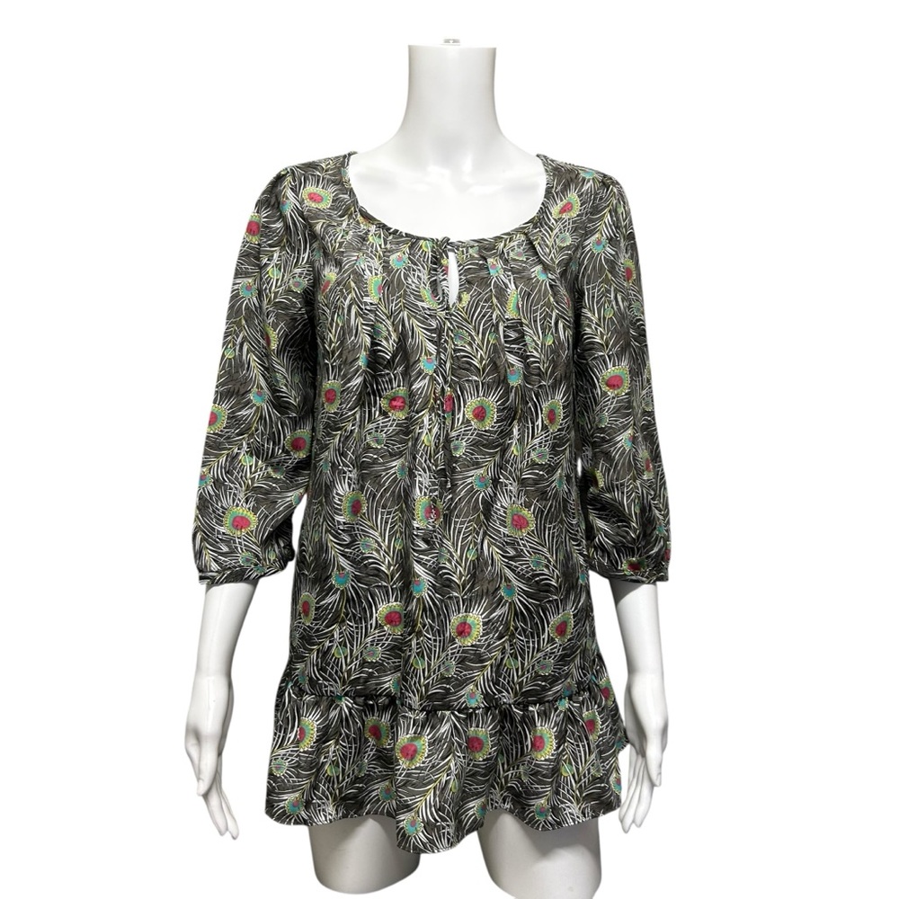 Liberty of London for Target Peacock Feather Babydoll Blouse Size M